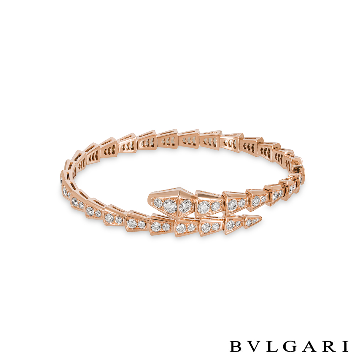 Bvlgari Rose Gold Diamond Serpenti Viper Bracelet 353793 | Rich Diamonds